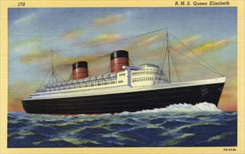 Ocean liner RMS 'Queen Elizabeth', 1940. Artist: Unknown