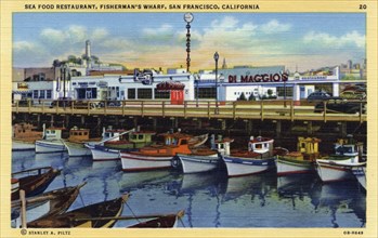 Seafood restaurant, Fisherman's Wharf, San Francisco, California, USA, 1940. Artist: Unknown