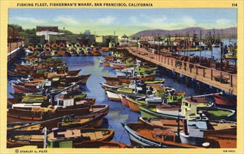 Fishing fleet, Fisherman's Wharf, San Francisco, California, USA, 1940. Artist: Unknown