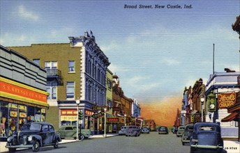 Broad Street, New Castle, Indiana, USA, 1940. Artist: Unknown