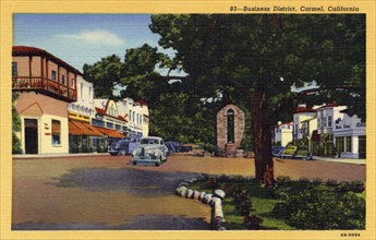 Business district, Carmel, California, USA, 1940. Artist: Unknown