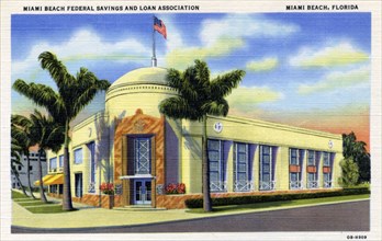 Miami Beach Federal Savings and Loan Association Building, Florida, USA, 1940. Artist: Unknown
