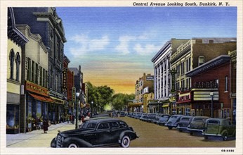 Central Avenue looking south, Dunkirk, New York, USA, 1940. Artist: Unknown