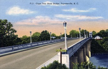 Cape Fear River Bridge, Fayetteville, North Carolina, USA, 1945. Artist: Unknown