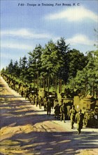 Troops in training, Fort Bragg, North Carolina, USA, 1945. Artist: US Army Signal Corps