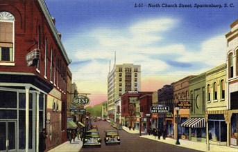 North Church Street, Spartanburg, South Carolina, USA, 1944. Artist: Unknown