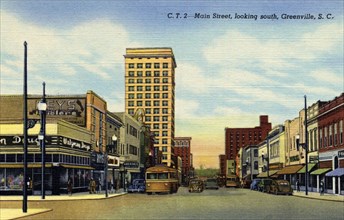 Main Street, Greenville, South Carolina, USA, 1944. Artist: Unknown