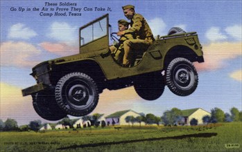 'These Soldiers Go Up in the Air to Prove They Can Take It, Camp Hood, Texas', USA, 1943. Artist: US Army Signal Corps