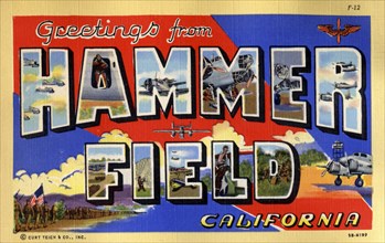 'Greetings from Hammer Field, California', postcard, 1943. Artist: Unknown