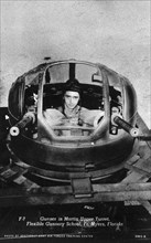 Gunner in a Martin upper turret, Flexible Gunnery School, Fort Myers, Florida, USA, 1943. Artist: Southeast Army Air Forces Training Center