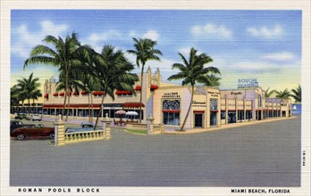 Roman Pools Block, Miami Beach, Florida, USA, 1941. Artist: Unknown