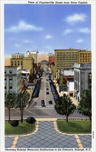 View of Fayetteville Street from the State Capitol, Raleigh, North Carolina, USA, 1941. Artist: Unknown