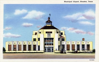 Art Deco style terminal building, Municipal Airport, Houston, Texas, USA, 1941. Artist: Unknown