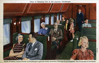 Sleeping car on the North Western Union Pacific's popular 'Challenger' train, USA, 1941. Artist: Unknown