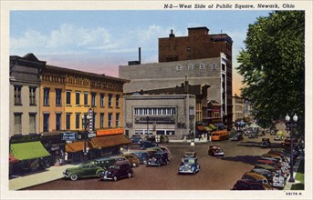 West side of Public Square, Newark, Ohio, USA, 1940. Artist: Unknown