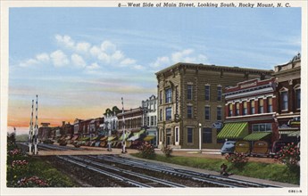 West side of Main Street, looking south, Rocky Mount, North Carolina, USA, 1940. Artist: Unknown