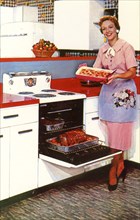 Here's General Electric's Compact Spacemaker oven, USA, 1955. Artist: Unknown