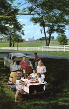 Picnic along one of Kentucky's scenic highways, USA, 1956. Artist: Unknown