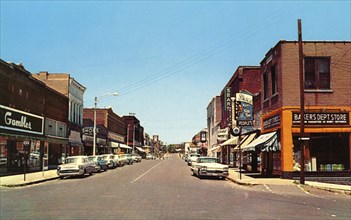 Main Street looking north in Poplar Bluff, Missouri, USA, 1959. Artist: Unknown