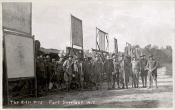 The rifle pits, Fort Sheridan, Illinois, USA, 1917. Artist: Unknown