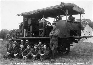 Mechanics of the 61st Cavalry Artillery, Fort Sheridan, Illinois, USA, 1917. Artist: Ekmark Photo