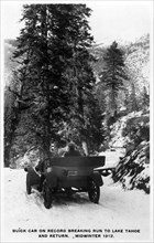 Buick car on a record breaking run to Lake Tahoe and return, midwinter 1912. Artist: Unknown