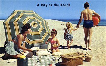 'A Day at the Beach', USA, 1959. Artist: Unknown
