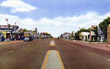Highway US 66 through Tucumcari, New Mexico, USA, 1952. Artist: Unknown
