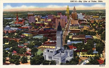 Skyline of Tulsa, Oklahoma, USA, 1948. Artist: Unknown