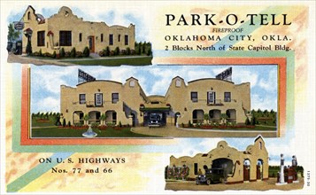 Park-O-Tell motel, Oklahoma City, Oklahoma, USA, 1930. Artist: Unknown