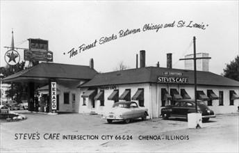Steve's Cafe, Chenoa, Illinois, USA, 1930s-1940s. Artist: Unknown