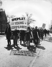 Members of Bromley Young Communists leading a CND demonstration, Horley, Surrey, c1964-1970.