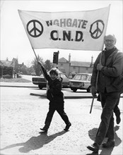 CND demo, Horley, Surrey, c1968.
