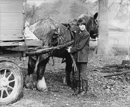 Young gypsy with a horse, 1960s.
