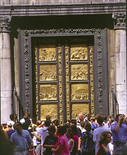 Baptistry door, Florence, Italy.