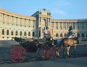 The Hofburg with carriage, Vienna, Austria.