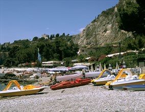 Mendolia Beach, Taormina, Sicily, Italy.