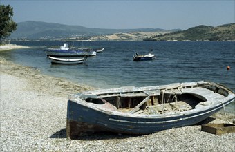 Harbour, Ligia, Levkas, Greece.