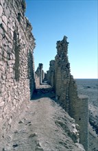Sentry walk, fortress of Al Ukhaidir, Iraq, 1977.