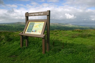 Information board, Longridge Fell, Lancashire.