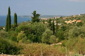 Distant view of Lourdas, Kefalonia, Greece.