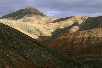 Mountains between La Pared and Pajara, Fuerteventura, Canary Islands.