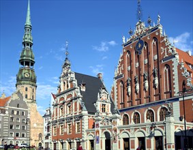 House of Blackheads and St Peter's church, Riga, Latvia.