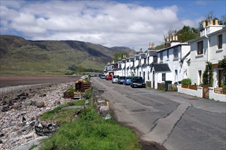 Row of cottages, Applecross Peninsula, Highland, Scotland.