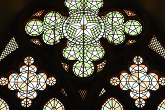 Stained glass window, Lala Mustafa Pasha Mosque, Famagusta, North Cyprus.