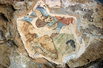 Fresco showing St Elias, Roman gymnasium, Salamis, North Cyprus.