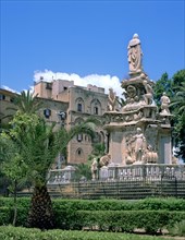 Palazzo dei Normanni from the Piazza della Vittoria, Palermo, Sicily, Italy.