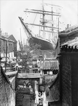 The schooner 'Penang' lying in Millwall Docks, London, 21st July 1932. Artist: Unknown