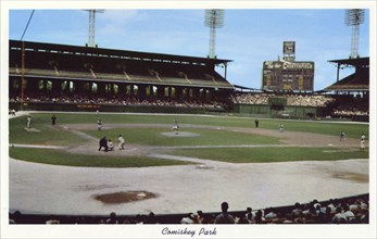 Comiskey Park baseball stadium, Chicago, Illinois, USA, 1954. Artist: Unknown