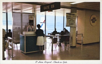 Check-in gate at O'Hare Airport, Chicago, Illinois, USA, 1962. Artist: Unknown